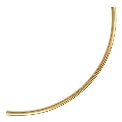 100mm Gold Plated Curved Tube Bead (5 Pieces)