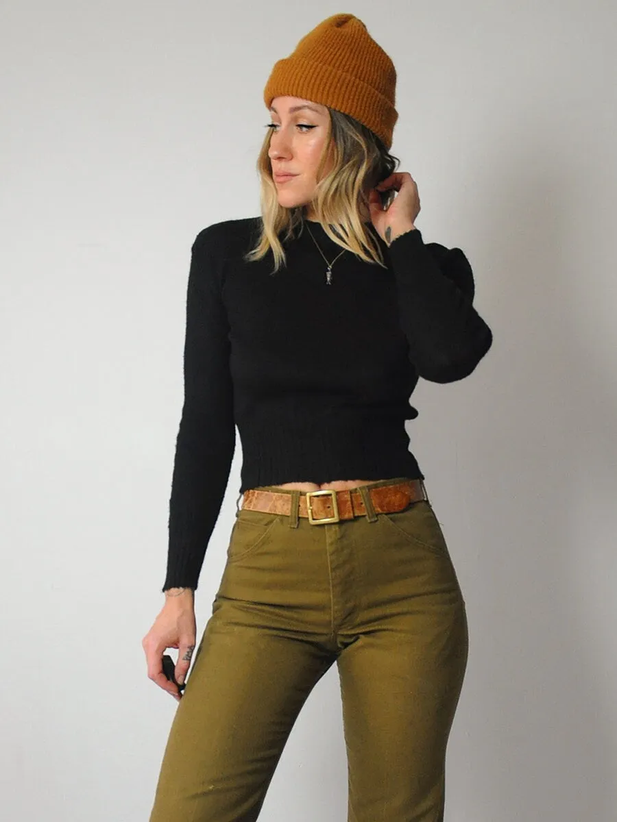 1960's Black Cropped Sweater