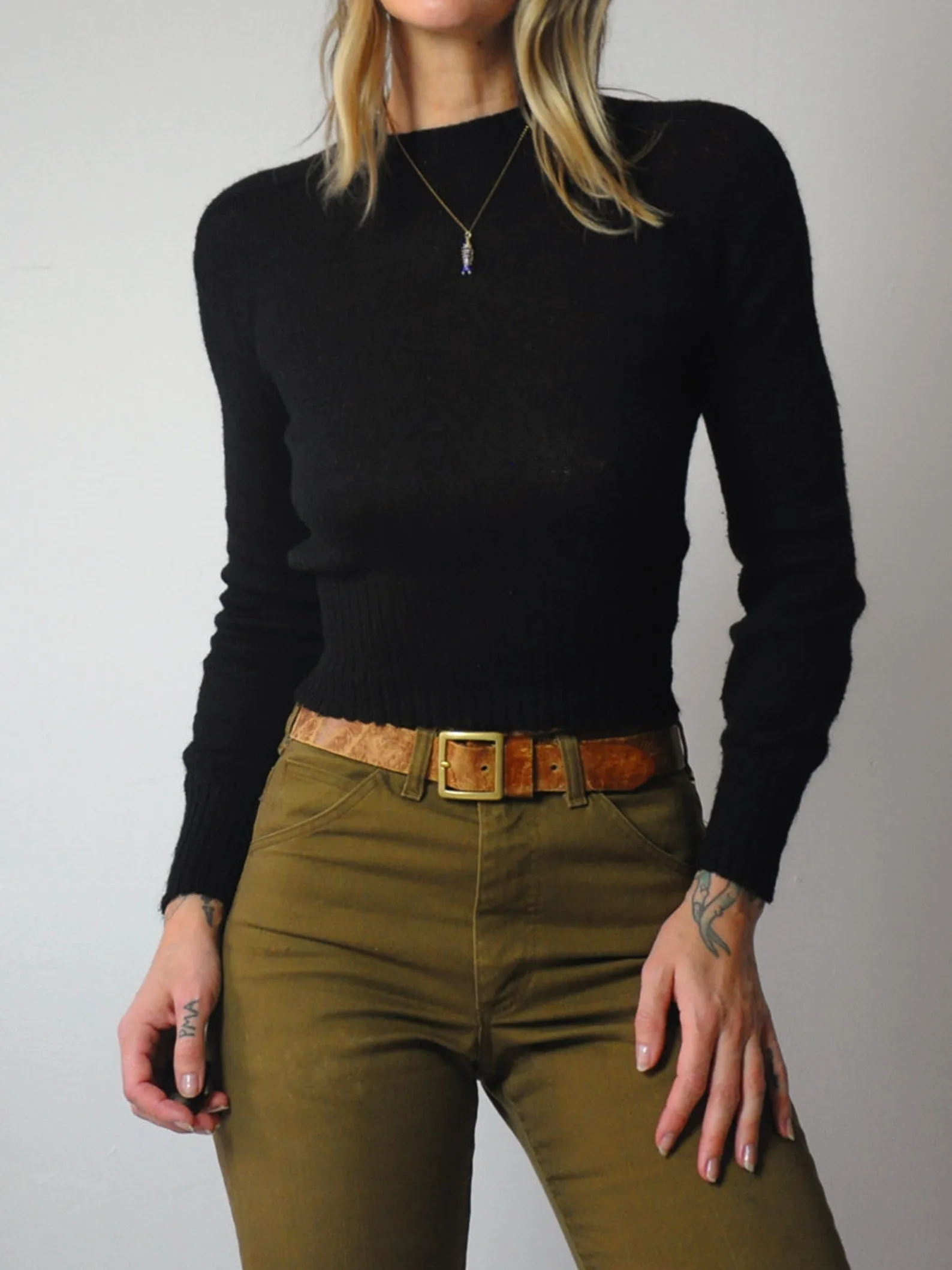 1960's Black Cropped Sweater