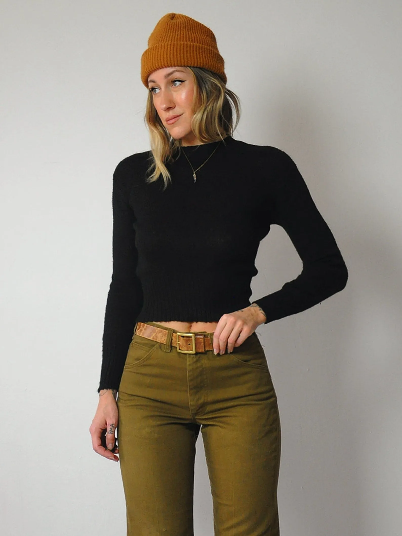 1960's Black Cropped Sweater