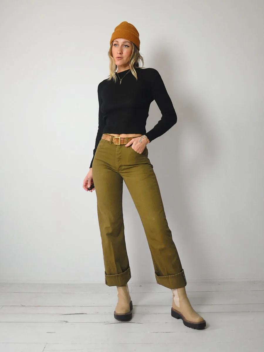 1960's Black Cropped Sweater