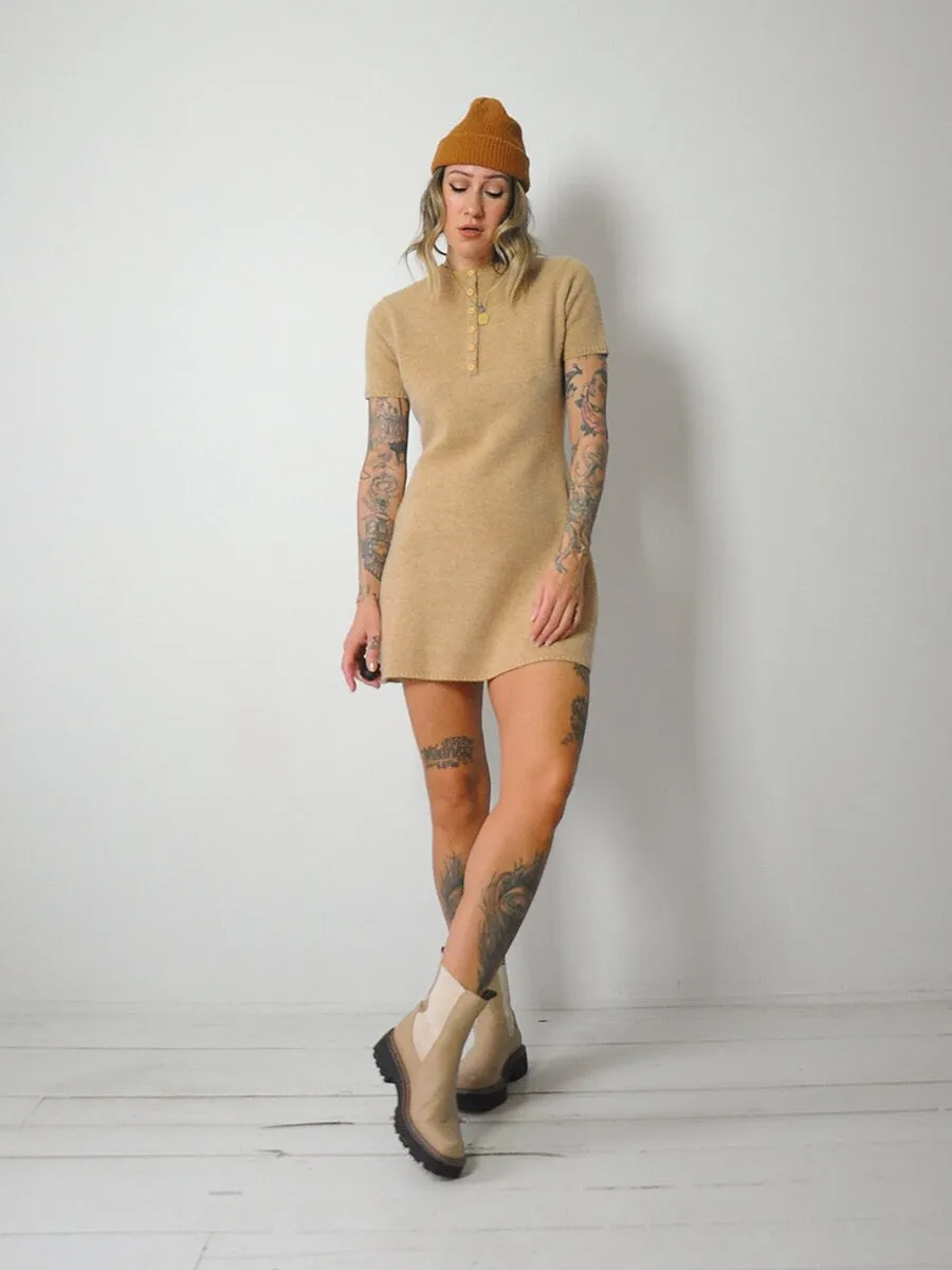 1960's Camel Angora Sweater dress