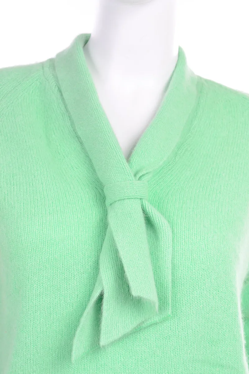 1960s Tami Pullover Vintage Sweater in Green Angora & Wool