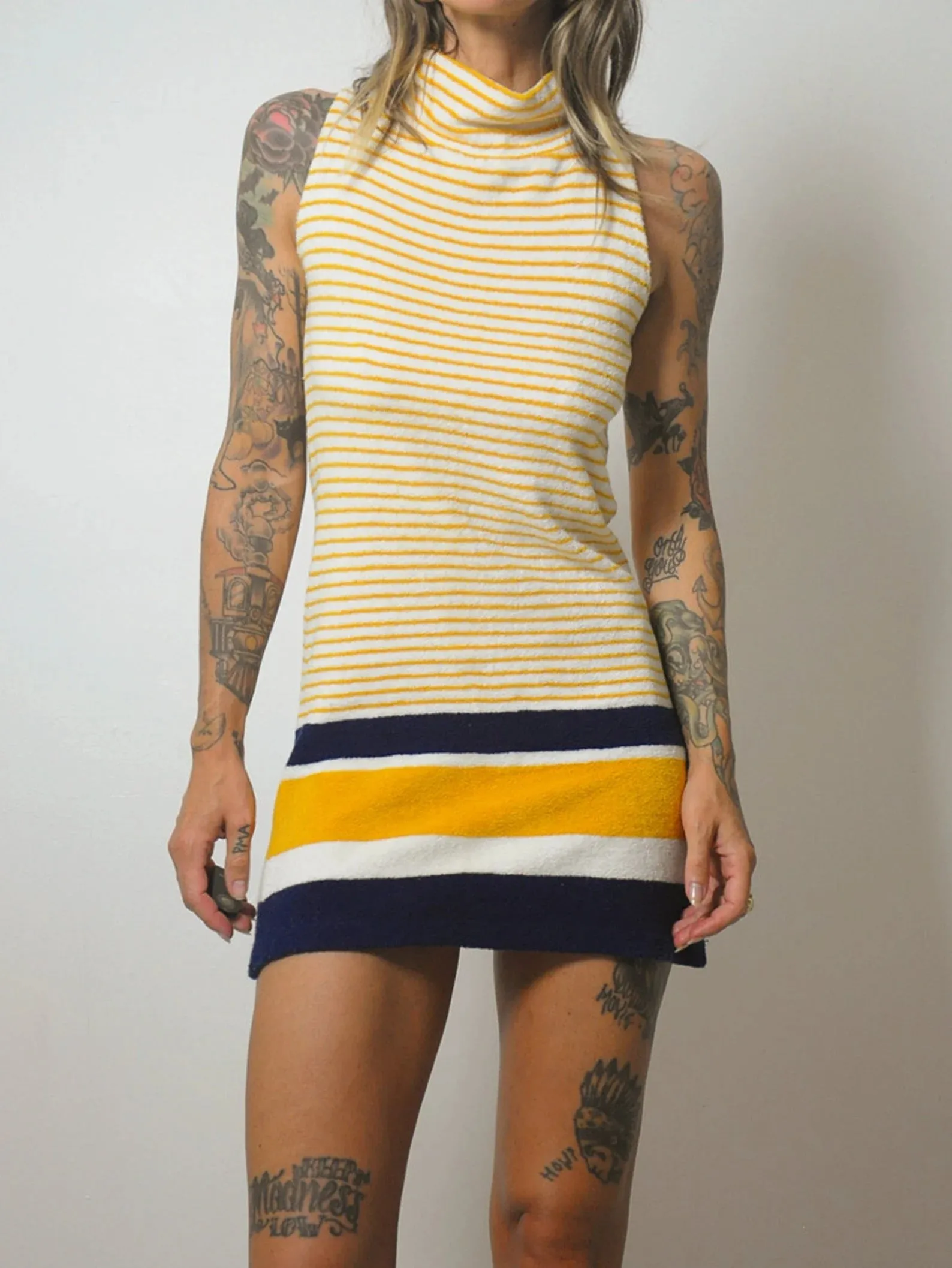 1970's Terry Cloth Striped Mini dress