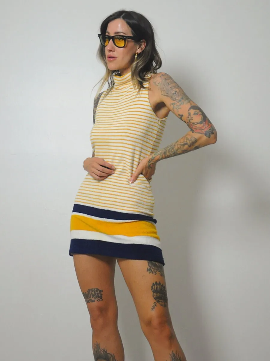 1970's Terry Cloth Striped Mini dress