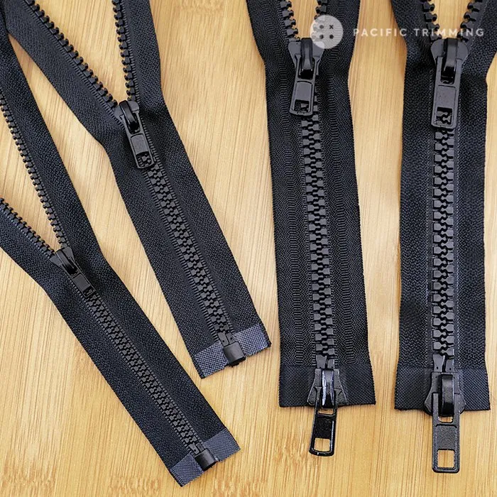 #3, #5, #8, #10 Black One & Two Way Molded Plastic Zipper