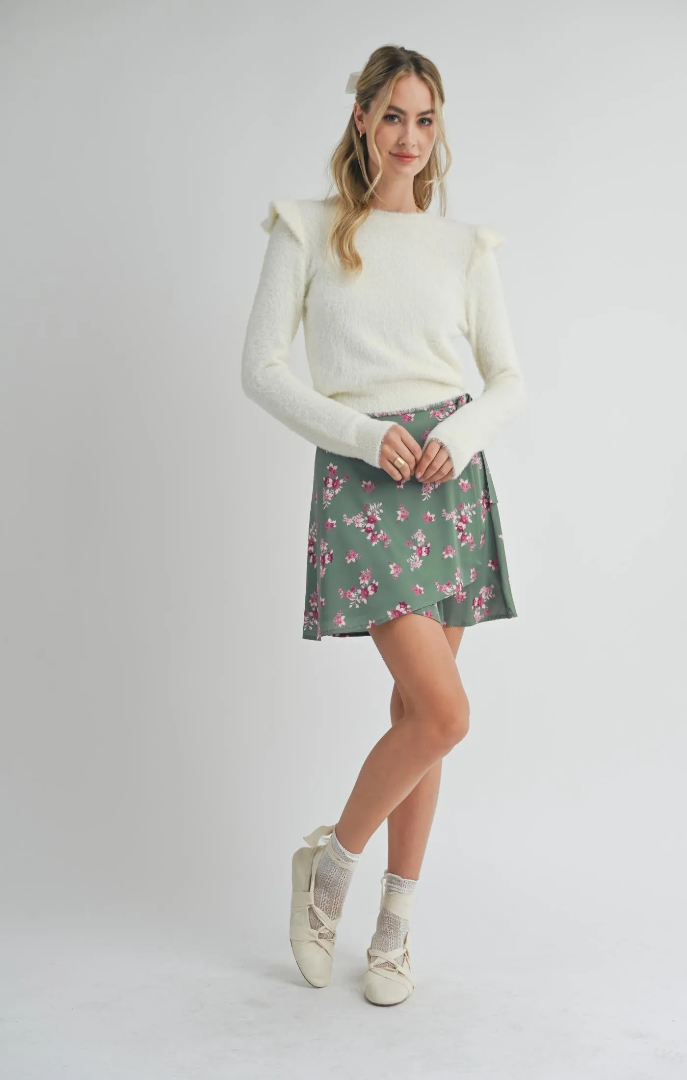 Abigail Ruffle Trim Sweater