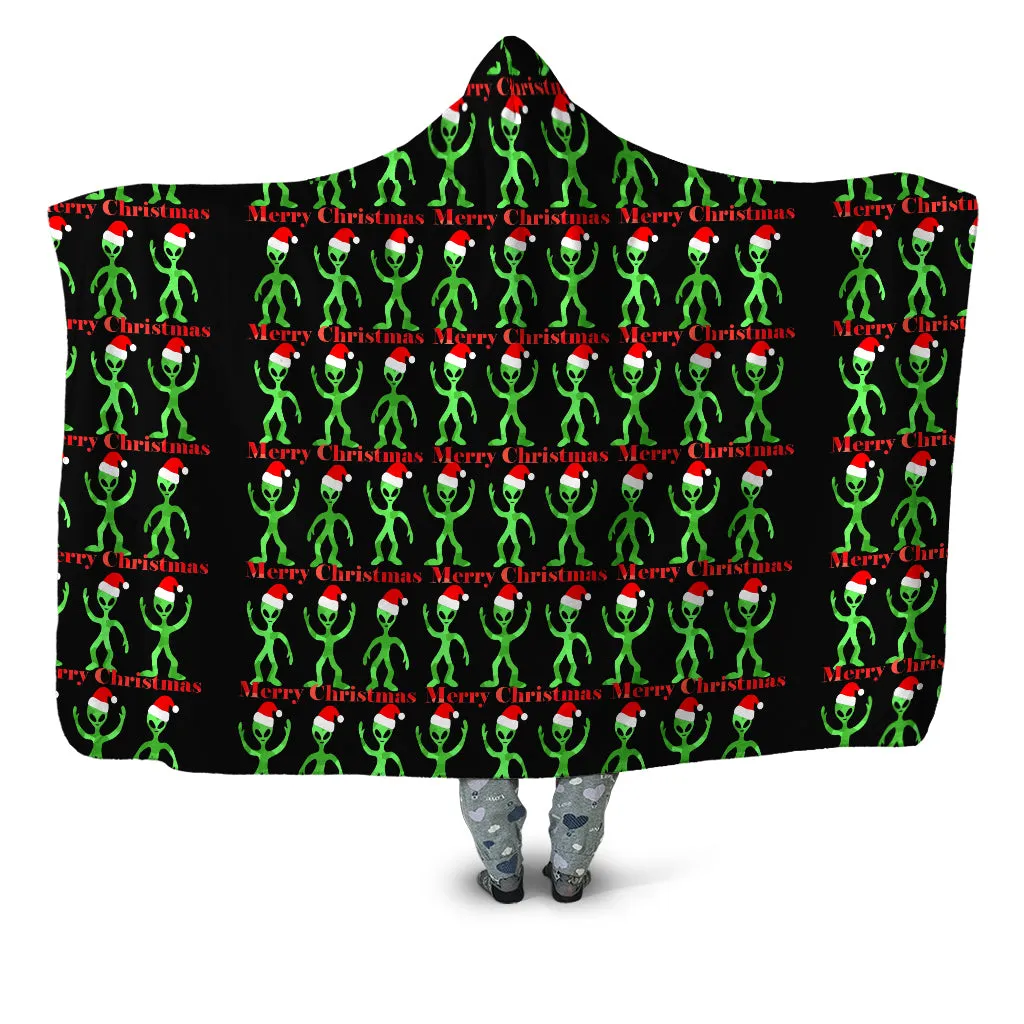 Alien Christmas Hooded Blanket