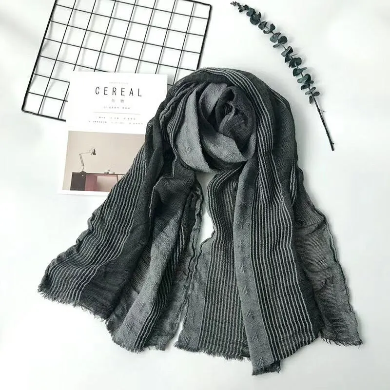 Babakud Thin Striped Fringed Scarf