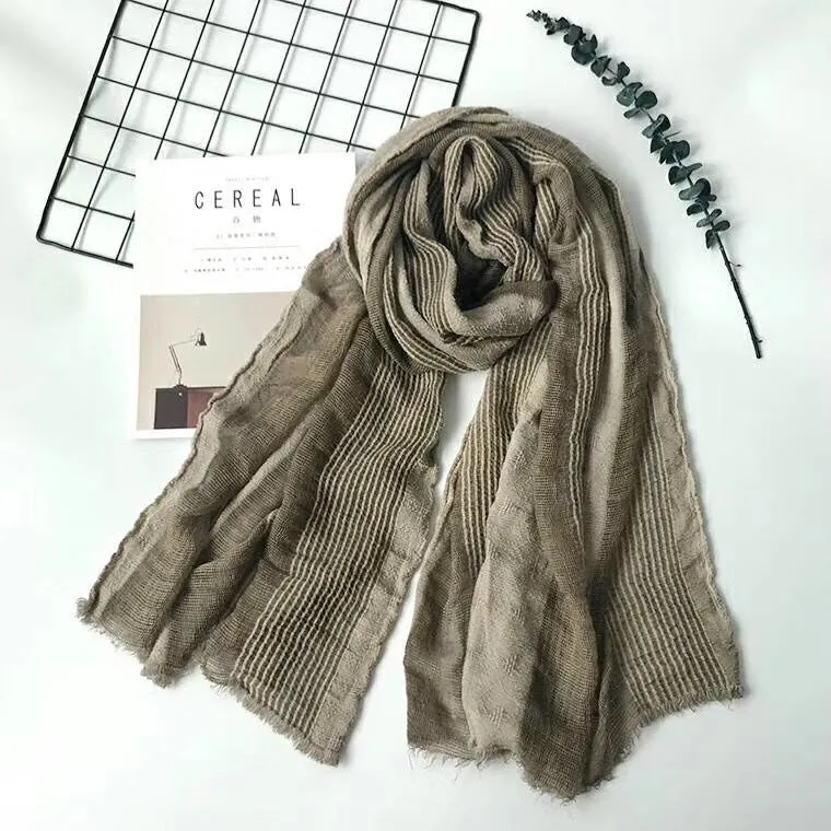 Babakud Thin Striped Fringed Scarf