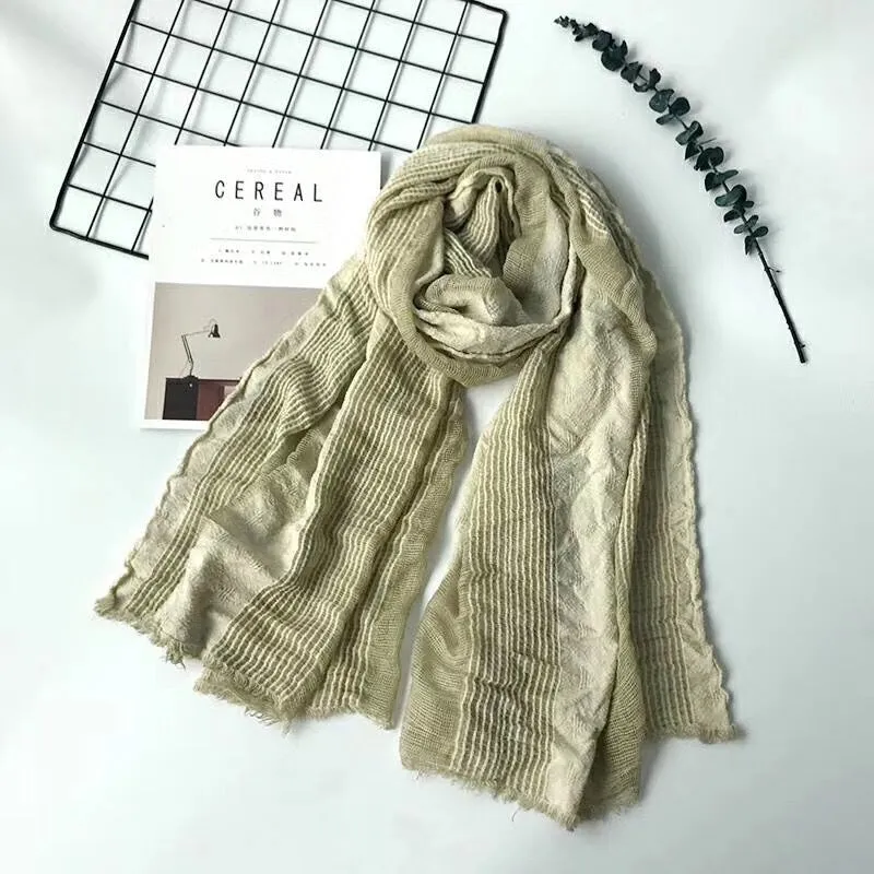 Babakud Thin Striped Fringed Scarf