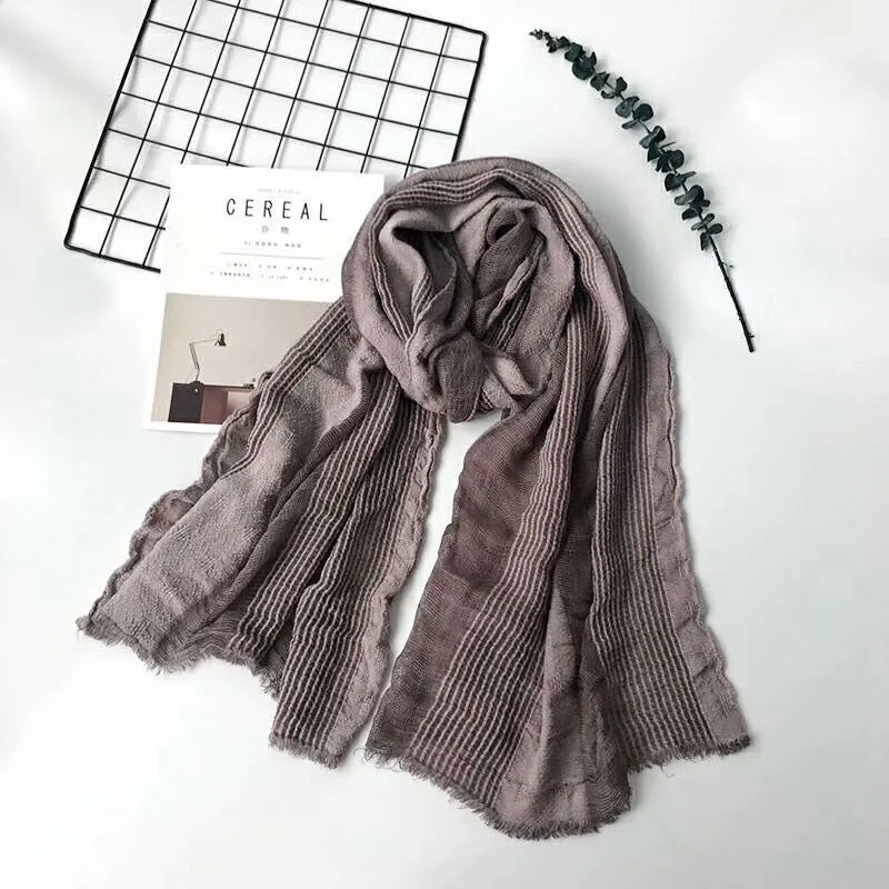 Babakud Thin Striped Fringed Scarf