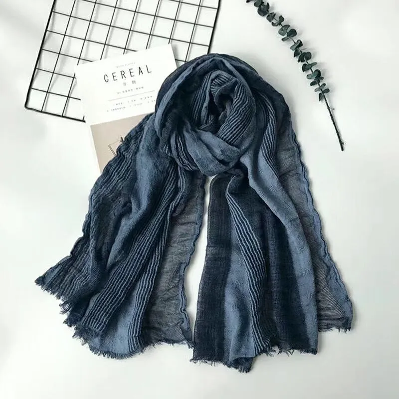 Babakud Thin Striped Fringed Scarf