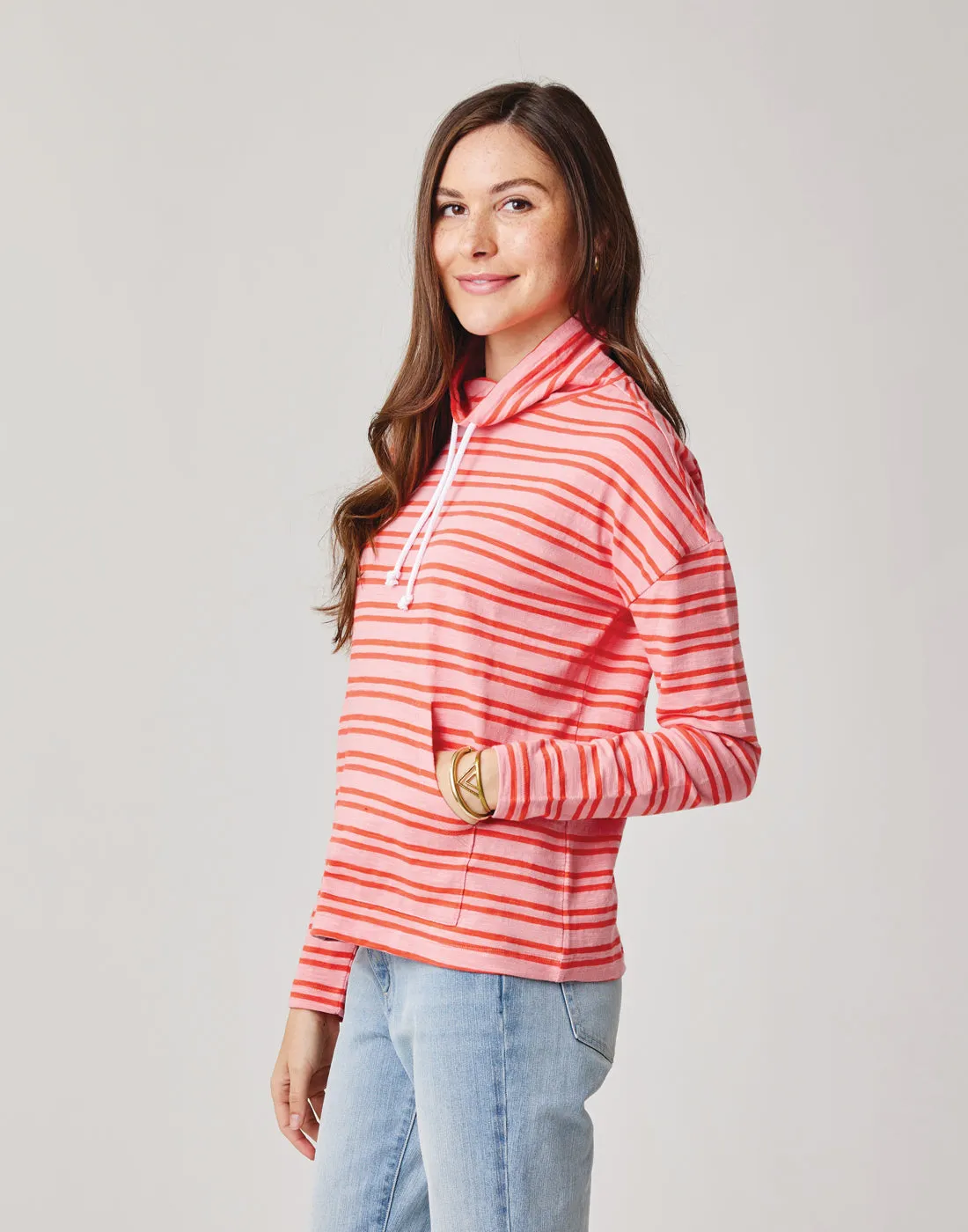 Bodie Funnel Neck: Grapefruit Breton