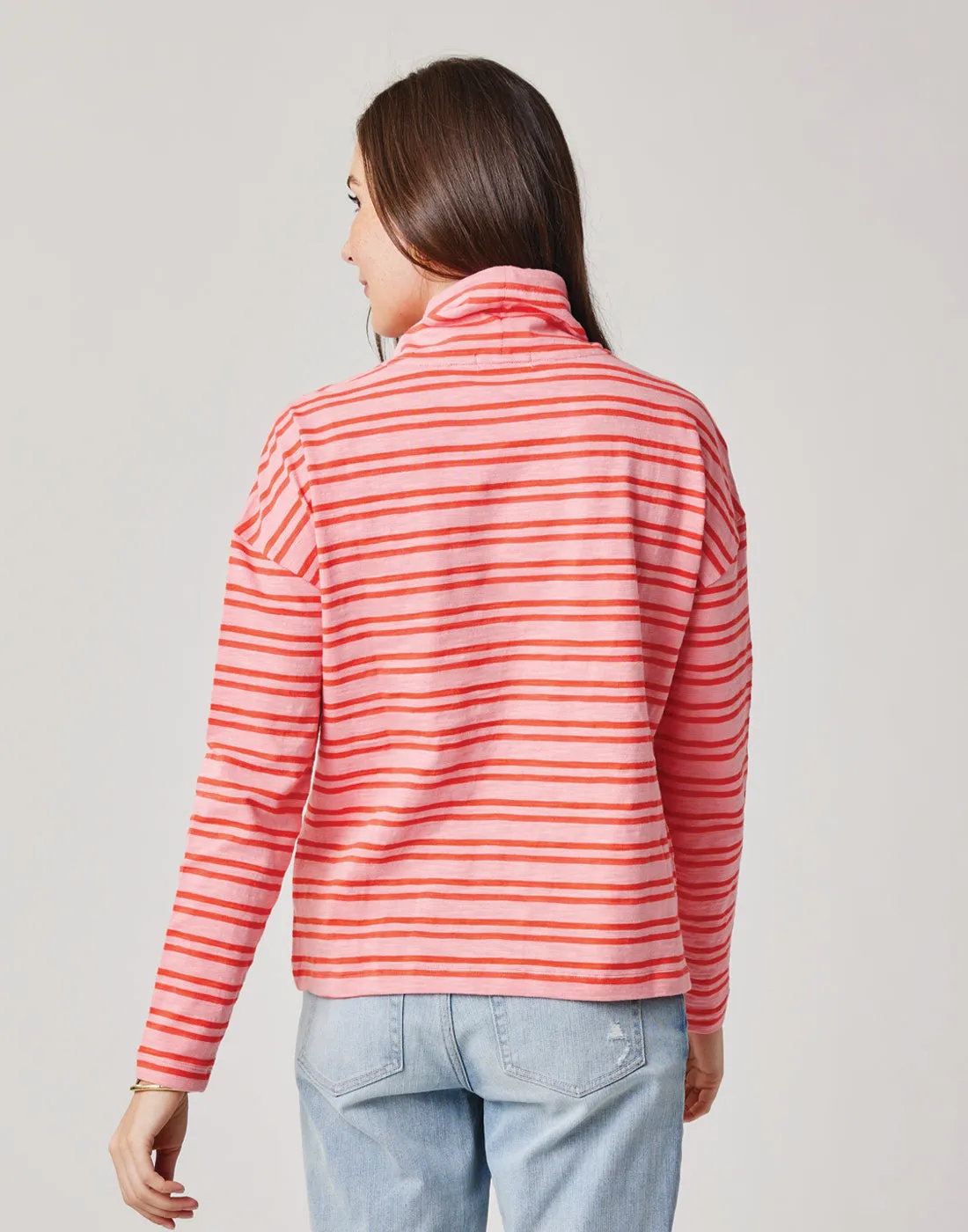 Bodie Funnel Neck: Grapefruit Breton