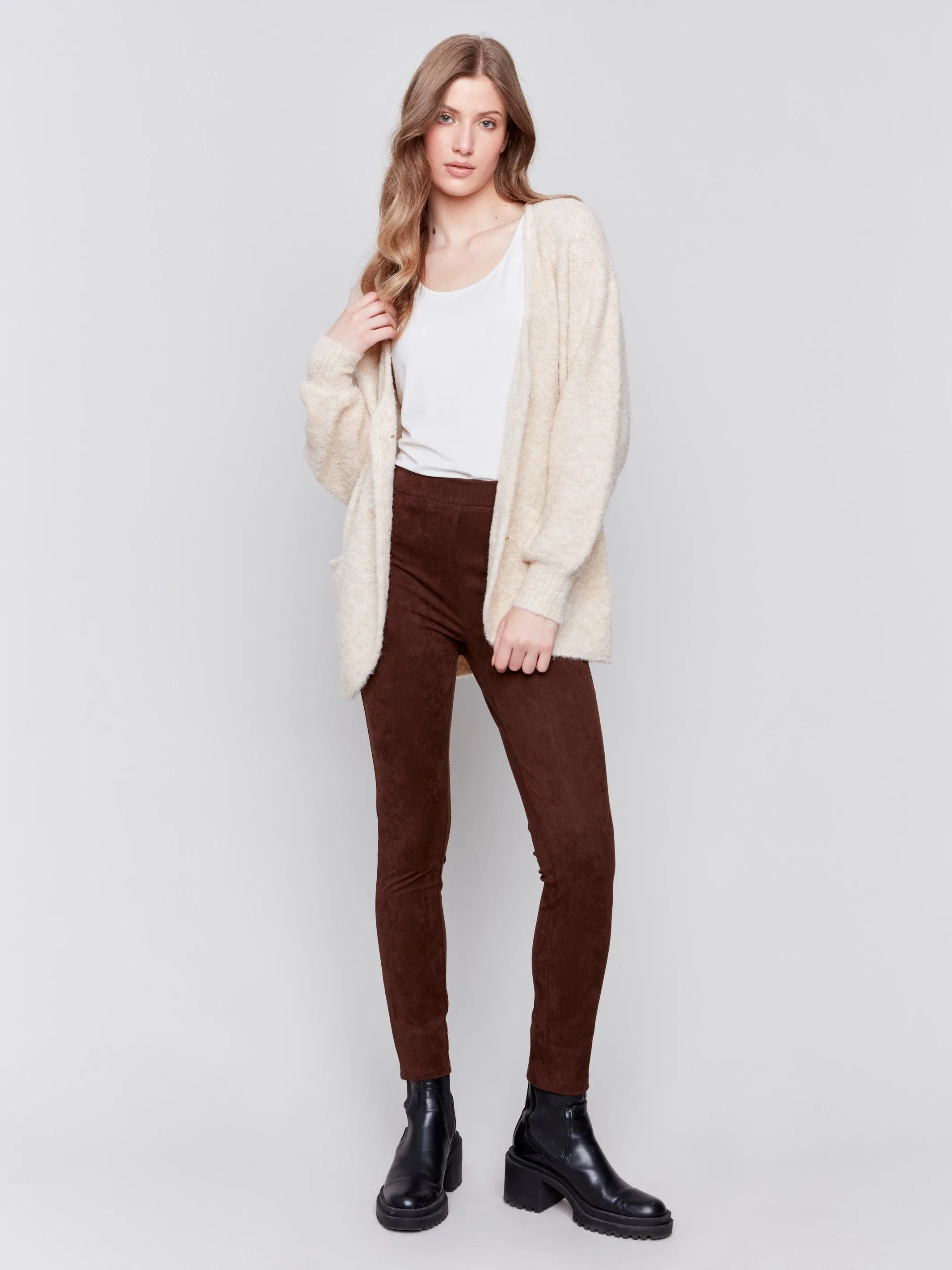 Boucle Knit Cardigan - Beige