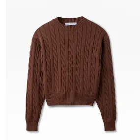 Cable Knit Dolman Sweater In: Caramel