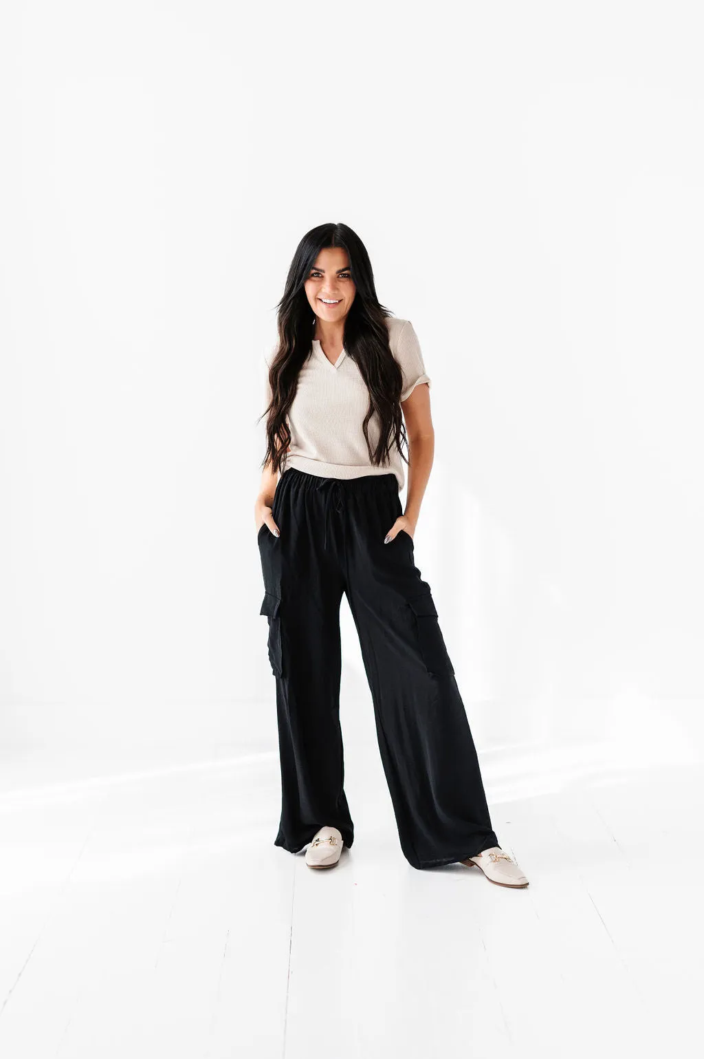 Carrie Cargo Wide Leg Pants - Size Small Left