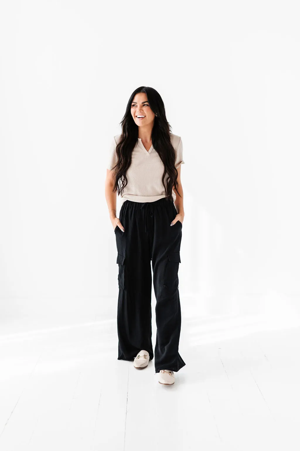 Carrie Cargo Wide Leg Pants - Size Small Left