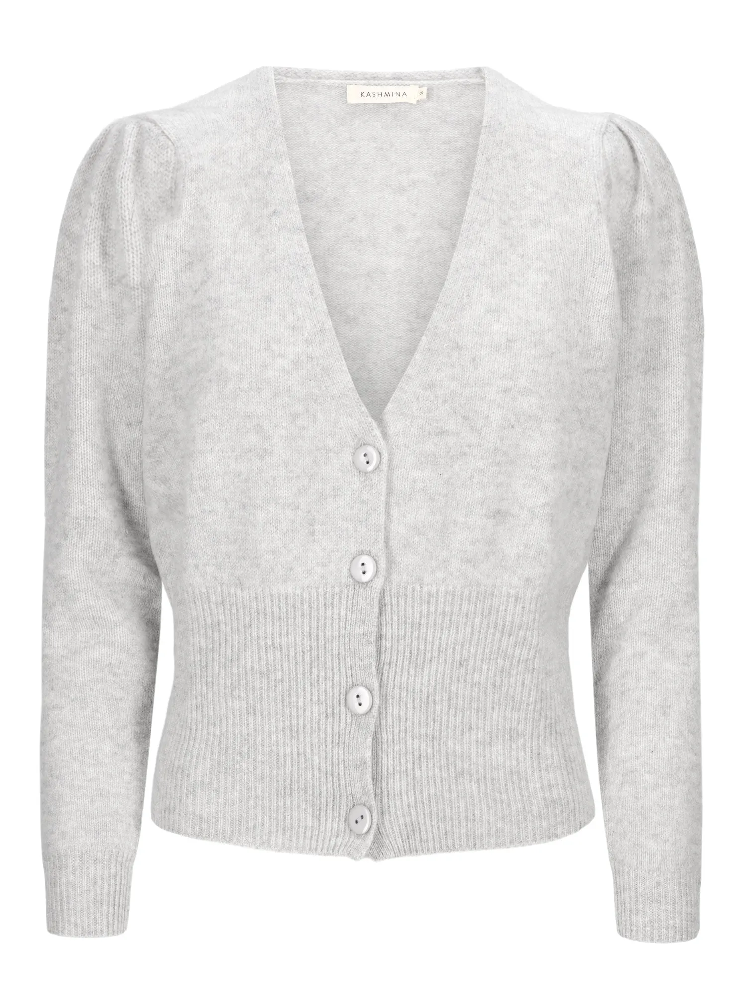 Cashmere cardigan "Grace long" - light grey