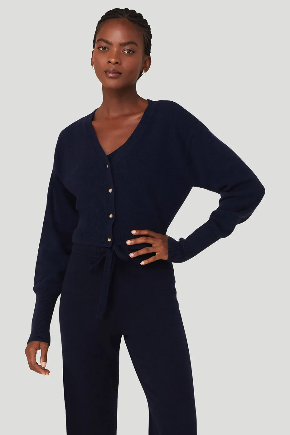 Cashmere Jet Set Cardigan - Navy