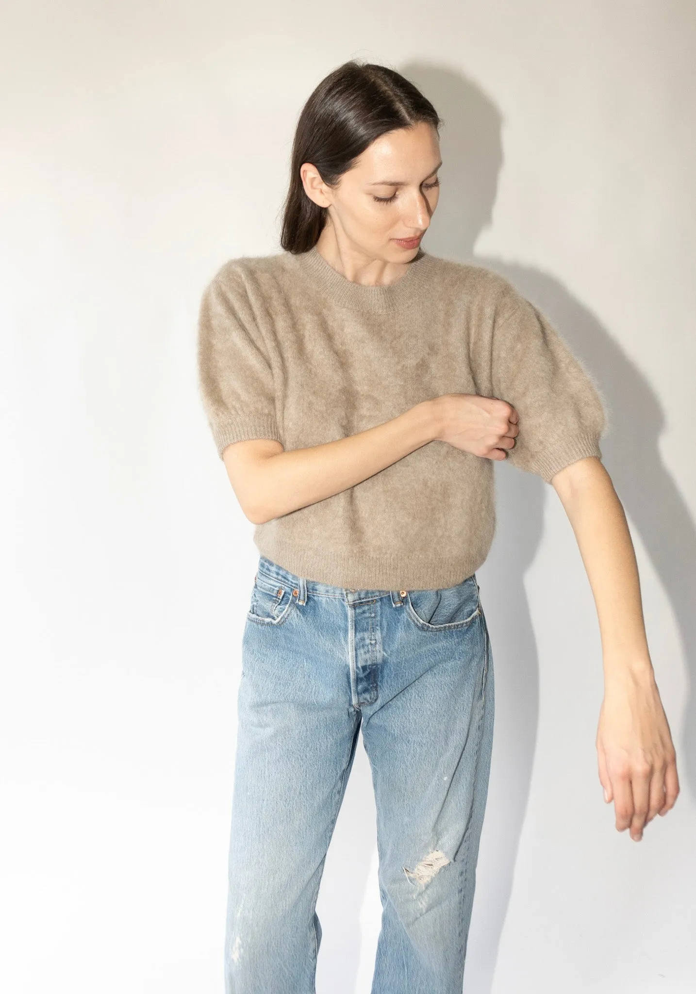 Cashmere Juniper Sweater in Mole Brushed