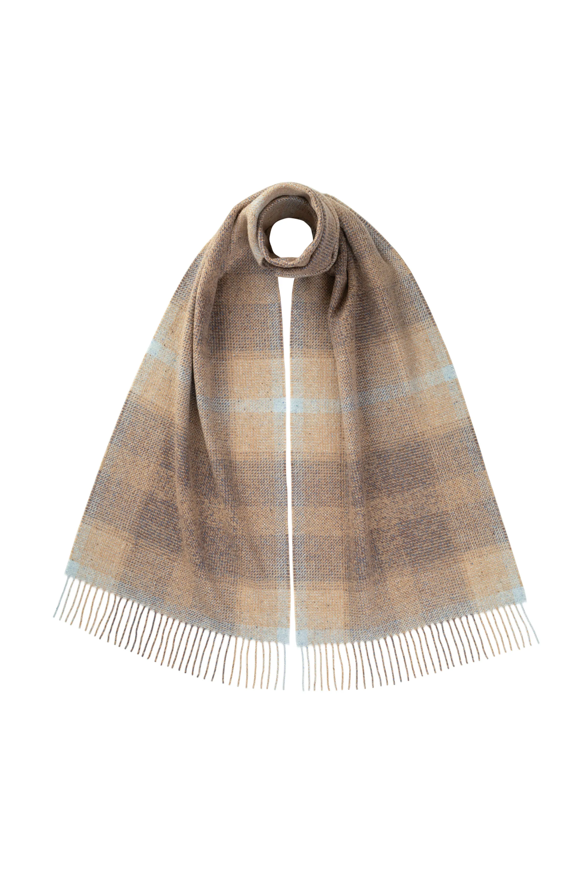 Cashmere Silk Blurred Check Scarf