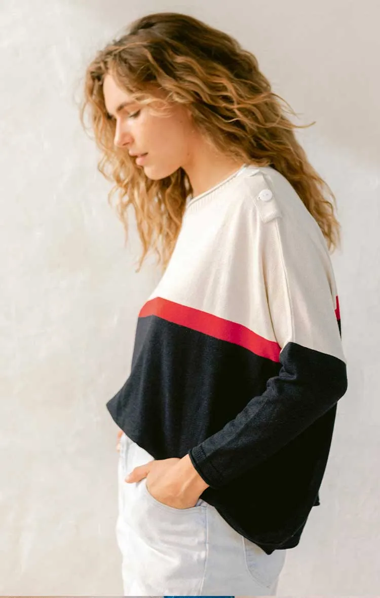 Catalina Cropped Color Block Sweater