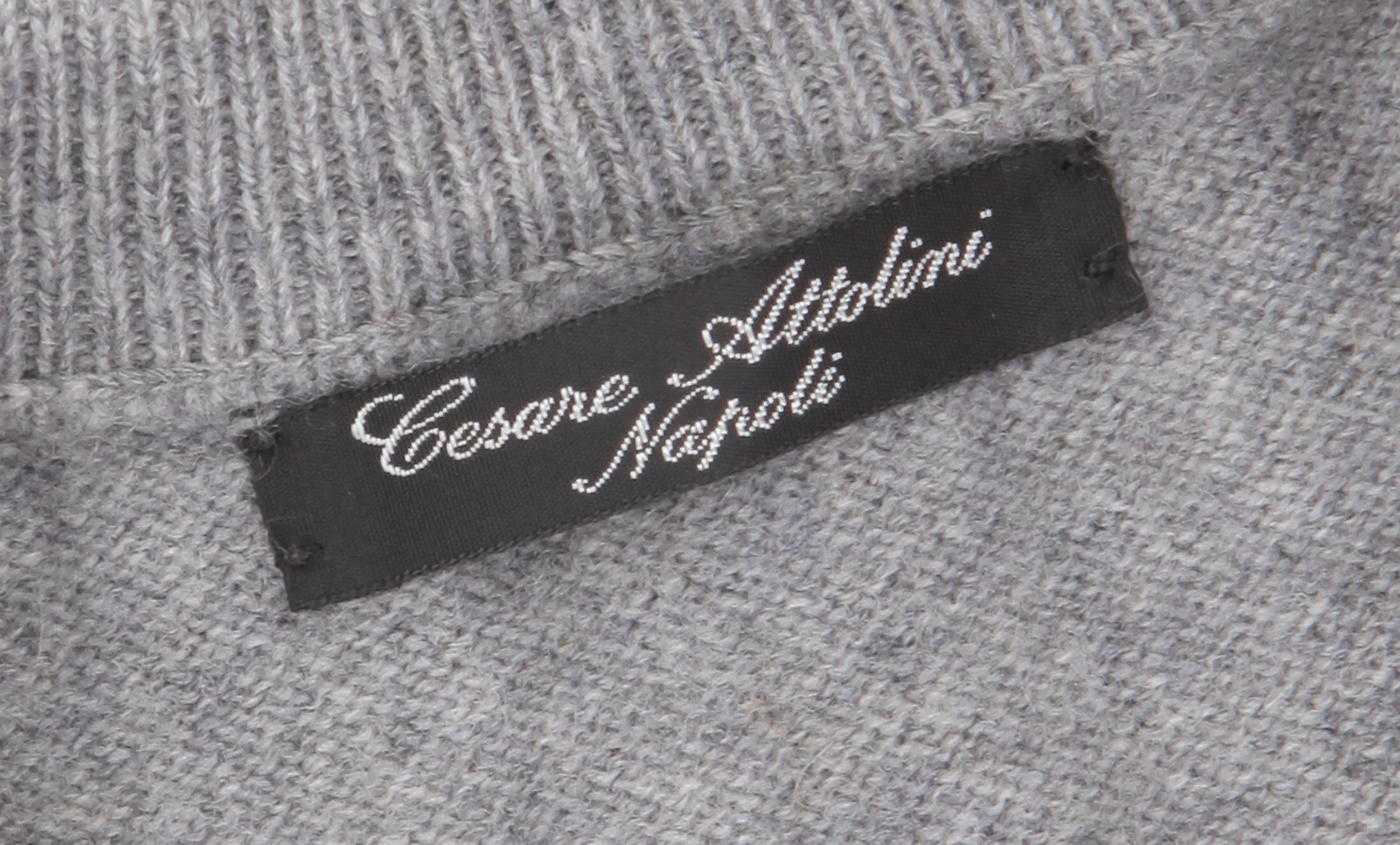 Cesare Attolini Light Gray V-Neck Sweater