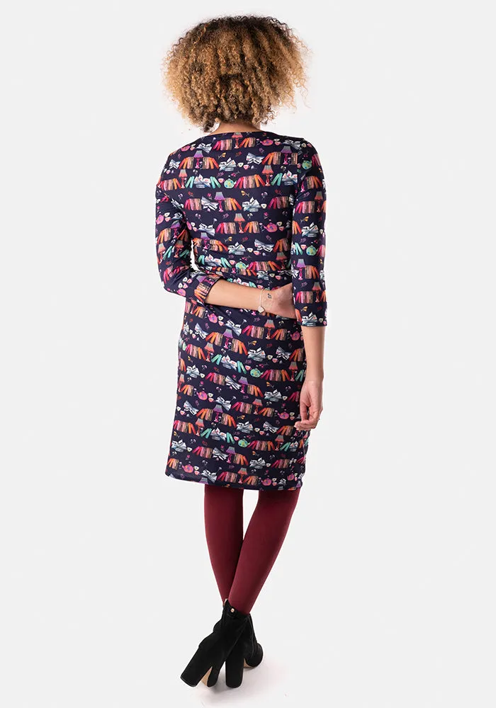 Charis Book & Tea Print Dress