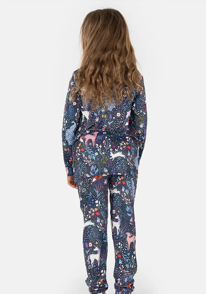 Children's Unicorn Woodland Print Pyjama Set (Marcello)