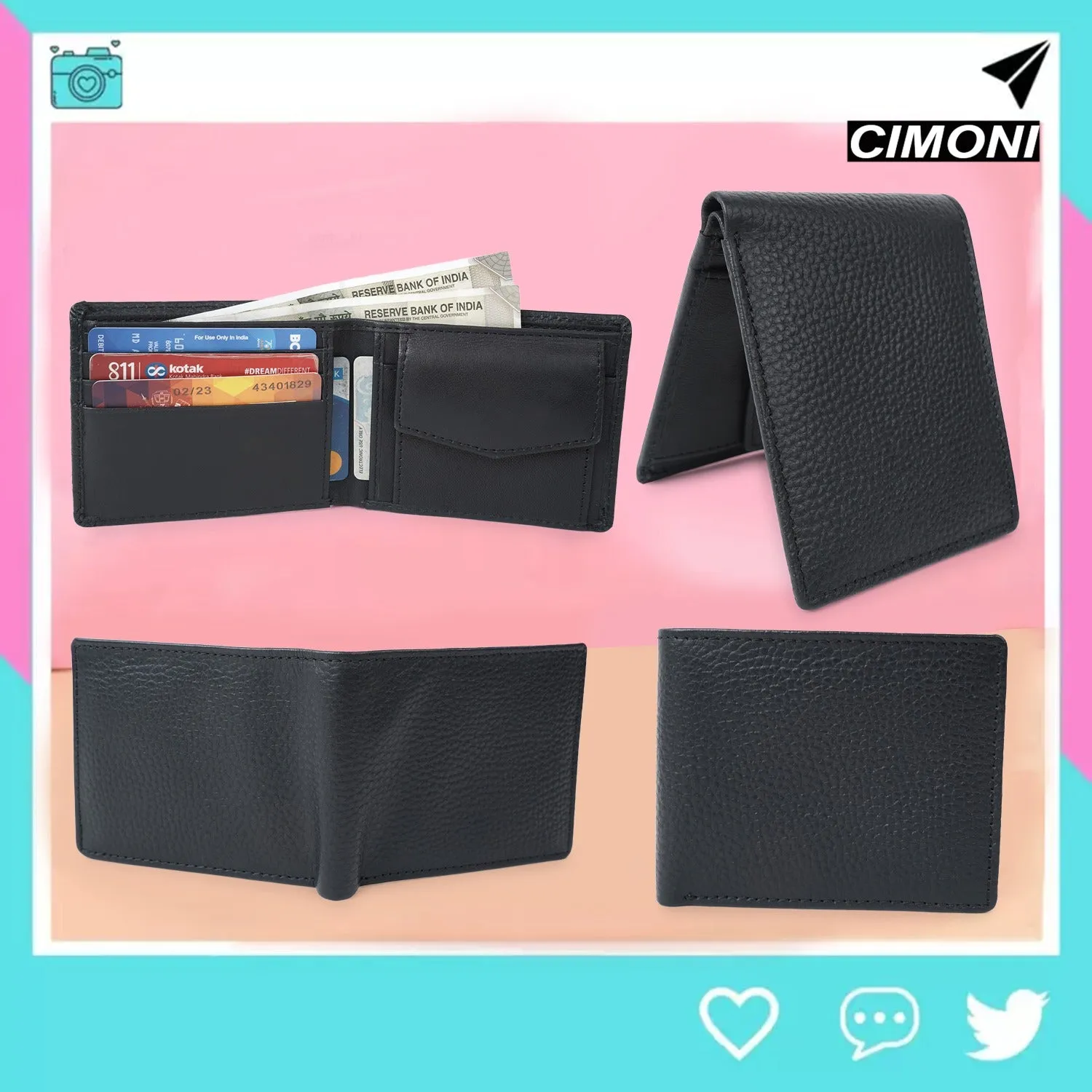 CIMONI Genuine Leather Wallet Black