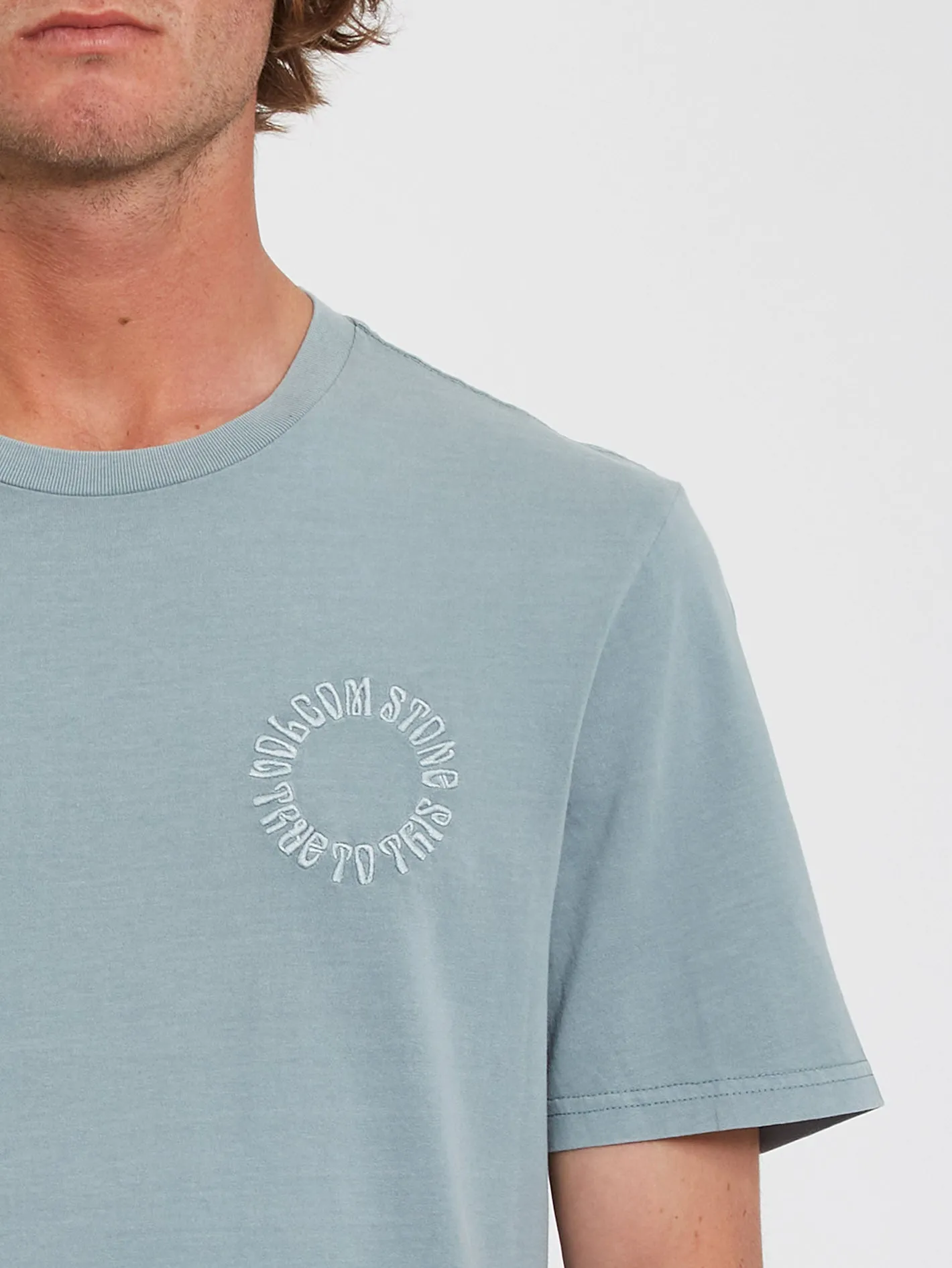 Circle Emb T-shirt - STORMY SEA