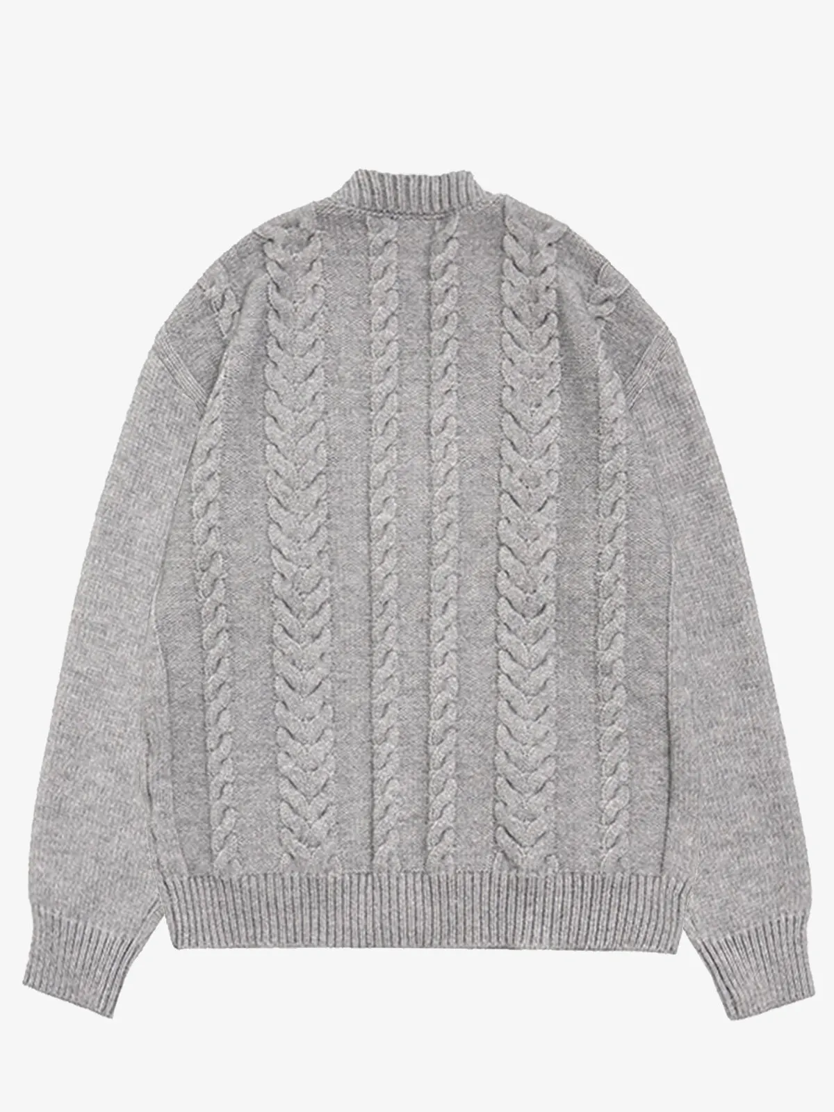 Classic V-Neck Cable Knit Cardigan