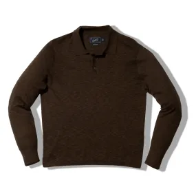 Cloud Cotton Sweater Long Sleeve Polo - Military Olive