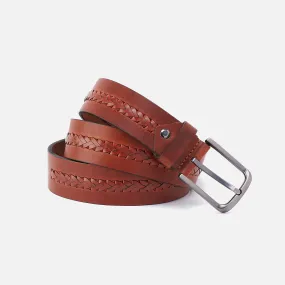 Cognac Navigator Belt in Aston Leather - 40