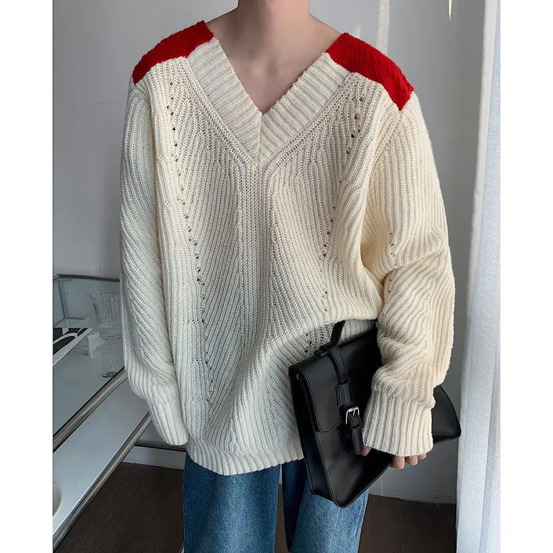 Color Block V-Neck Sweater