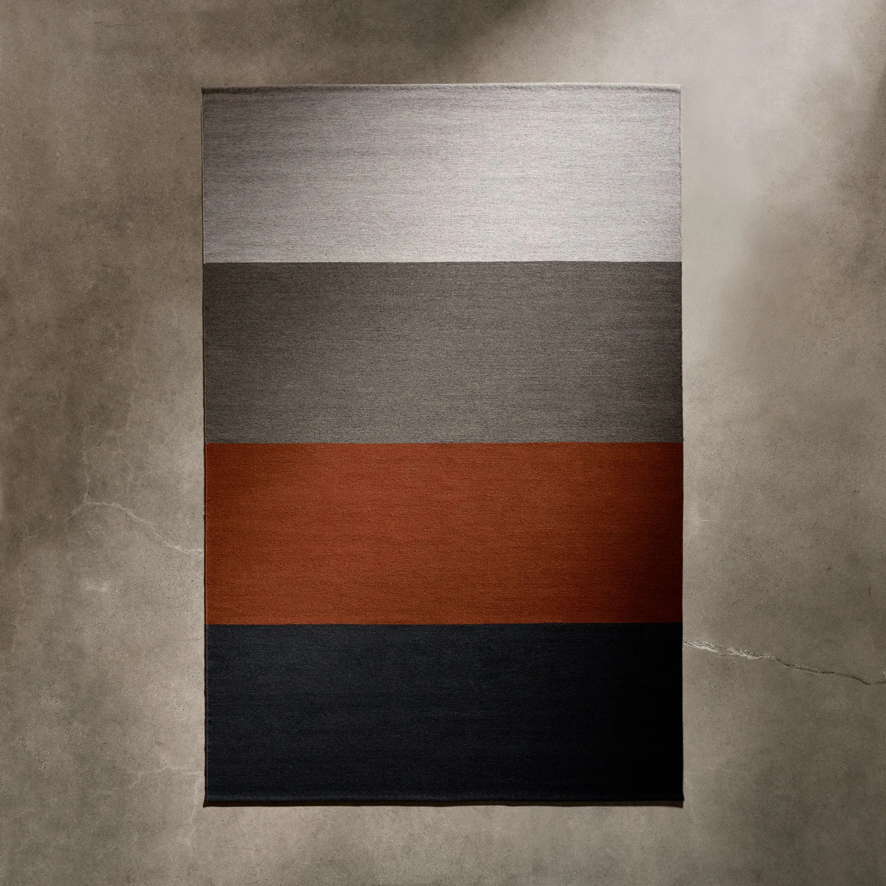 Color Blocked Area Rug - Blk M/Ochre/Flint