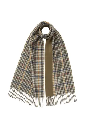 Contrast Check Cashmere Scarf