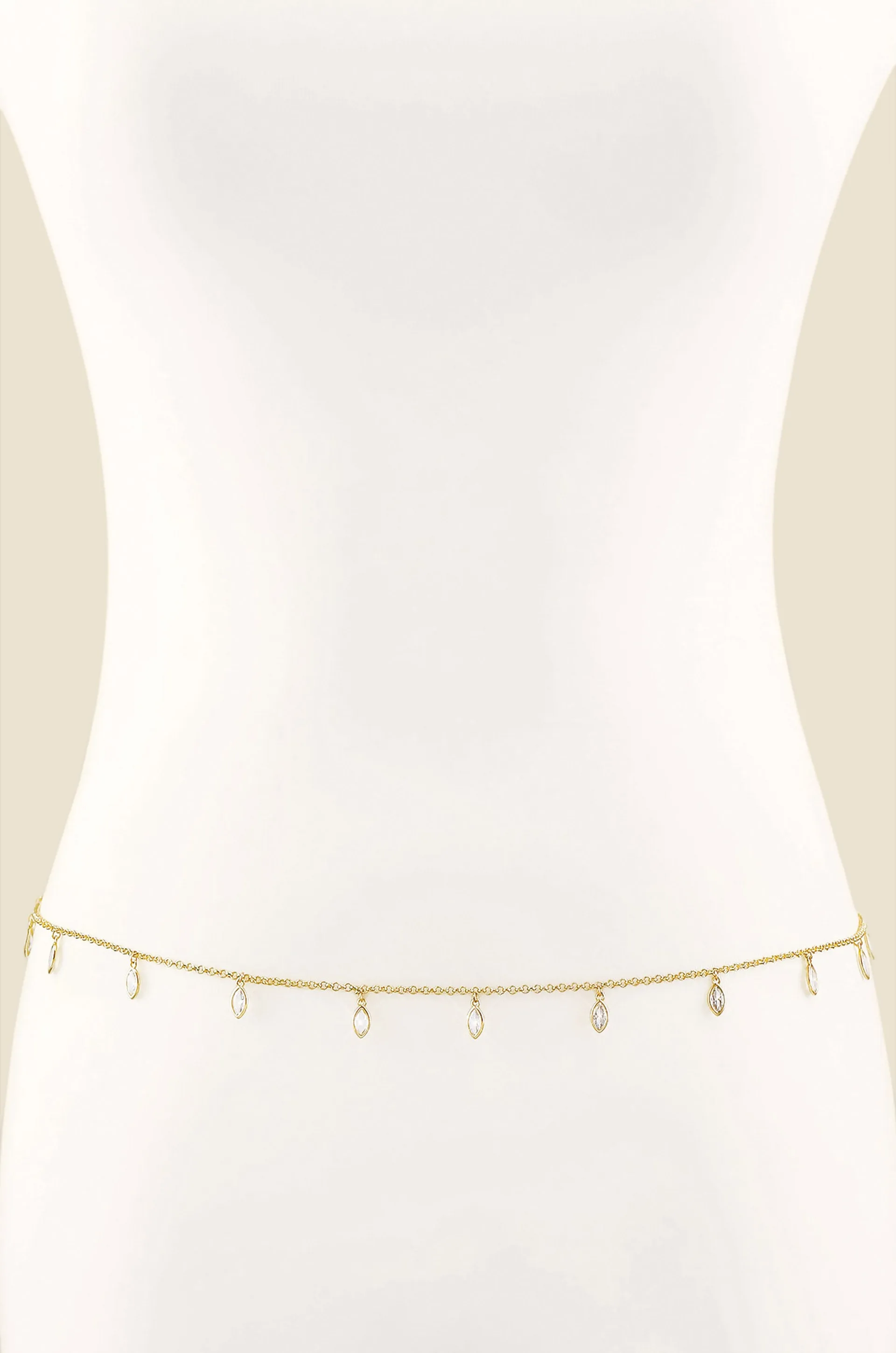 Crystal Droplet Thin Cha Body Chain