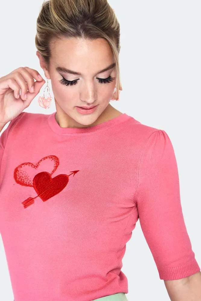 Cupid Heart 3/4 Sleeve Sweater