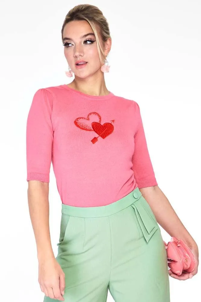 Cupid Heart 3/4 Sleeve Sweater