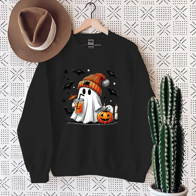 Cute Ghost Pumpkin Themed Sweater