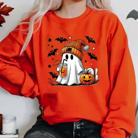 Cute Ghost Pumpkin Themed Sweater