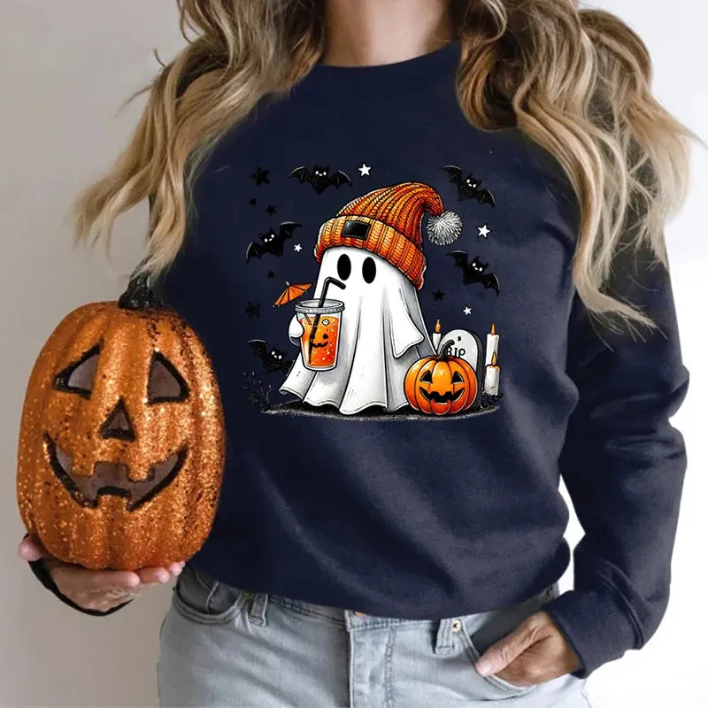 Cute Ghost Pumpkin Themed Sweater