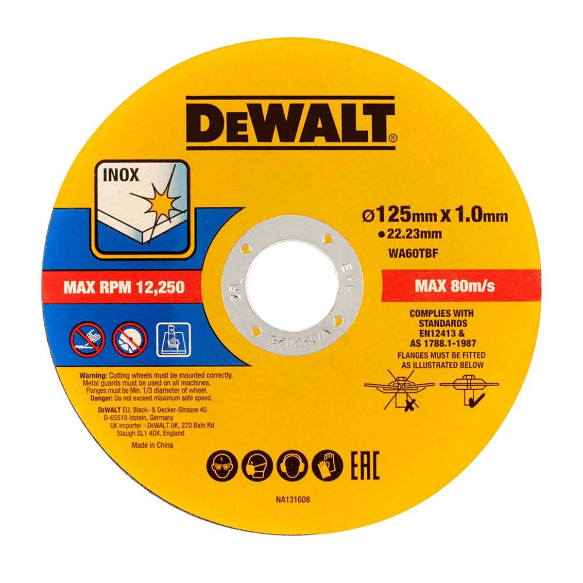 Dewalt 125mm Metal Bonded Thin Cutting Discs Pack of 25 DT20594-QZ