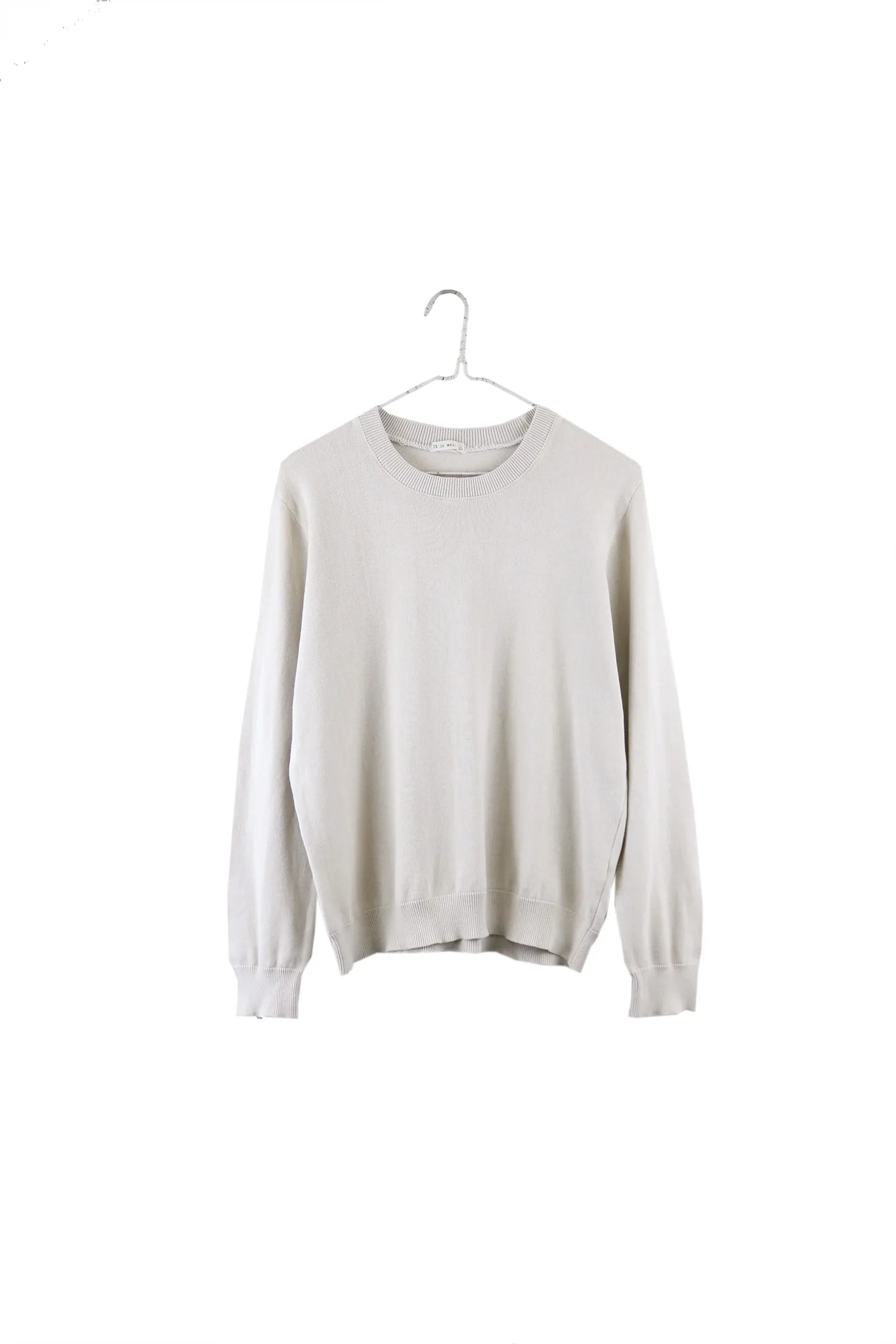 Easy Crewneck Knit Sweater in Natural