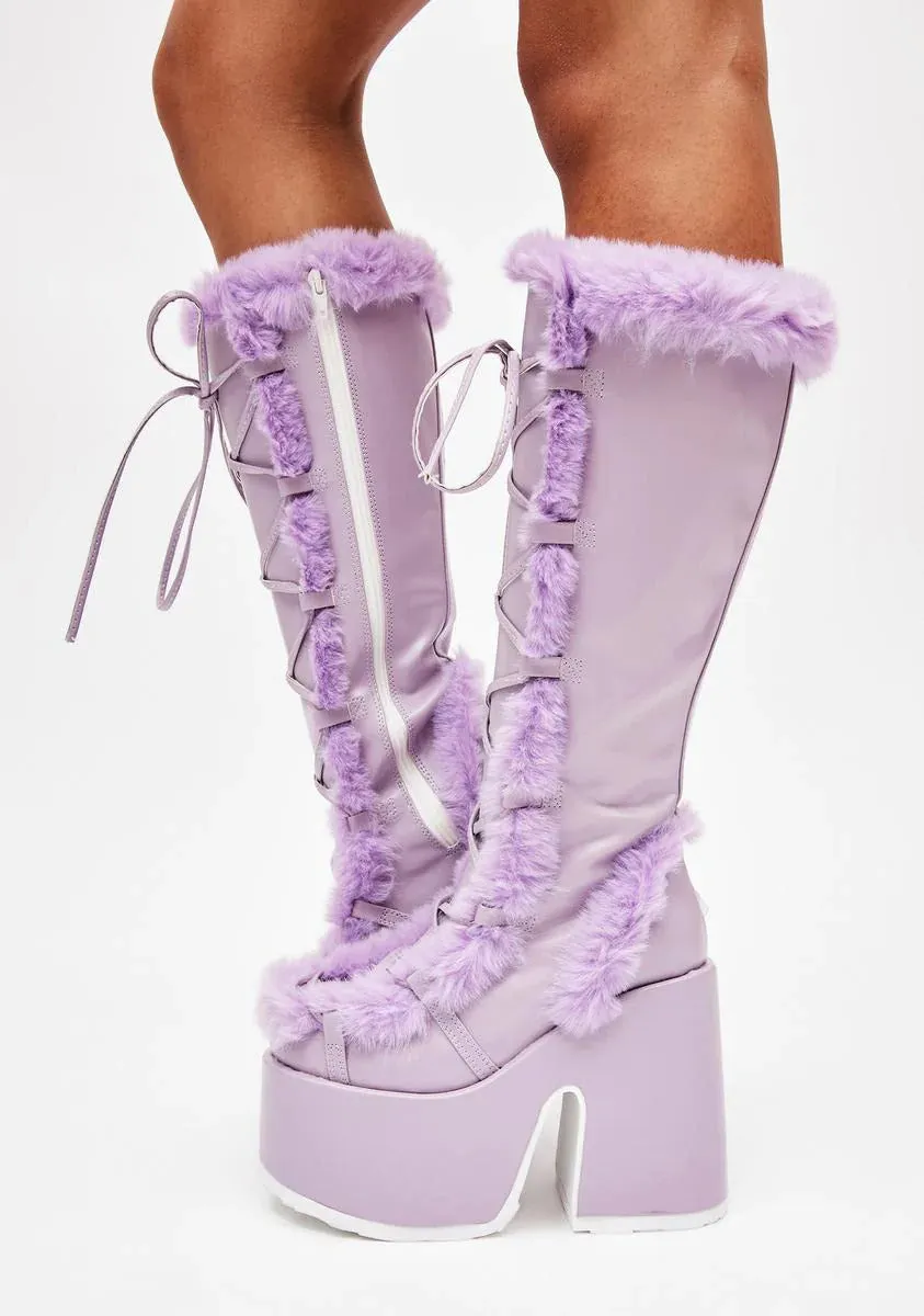 Egirl Babes Lace-up Thick-Heeled High Goth Thick-Soled Muffin Boots