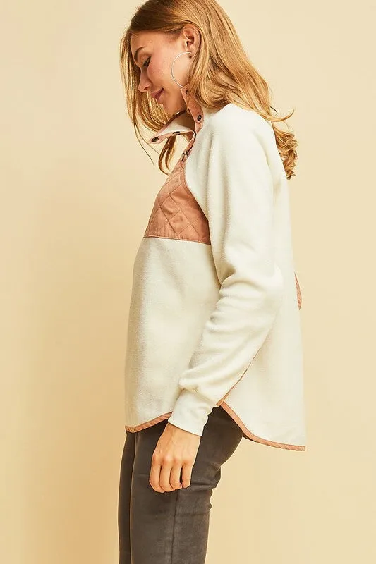 Fashion Colorblock Pullover in Cream