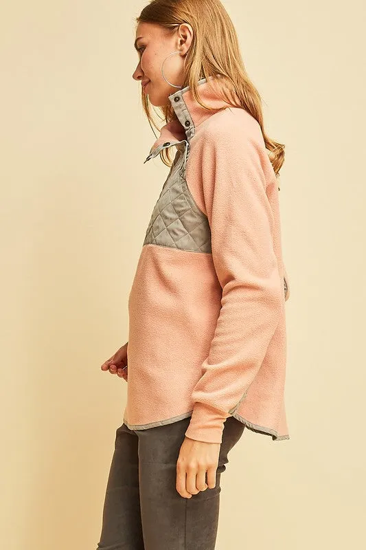 Fashion Colorblock Pullover in Mauve